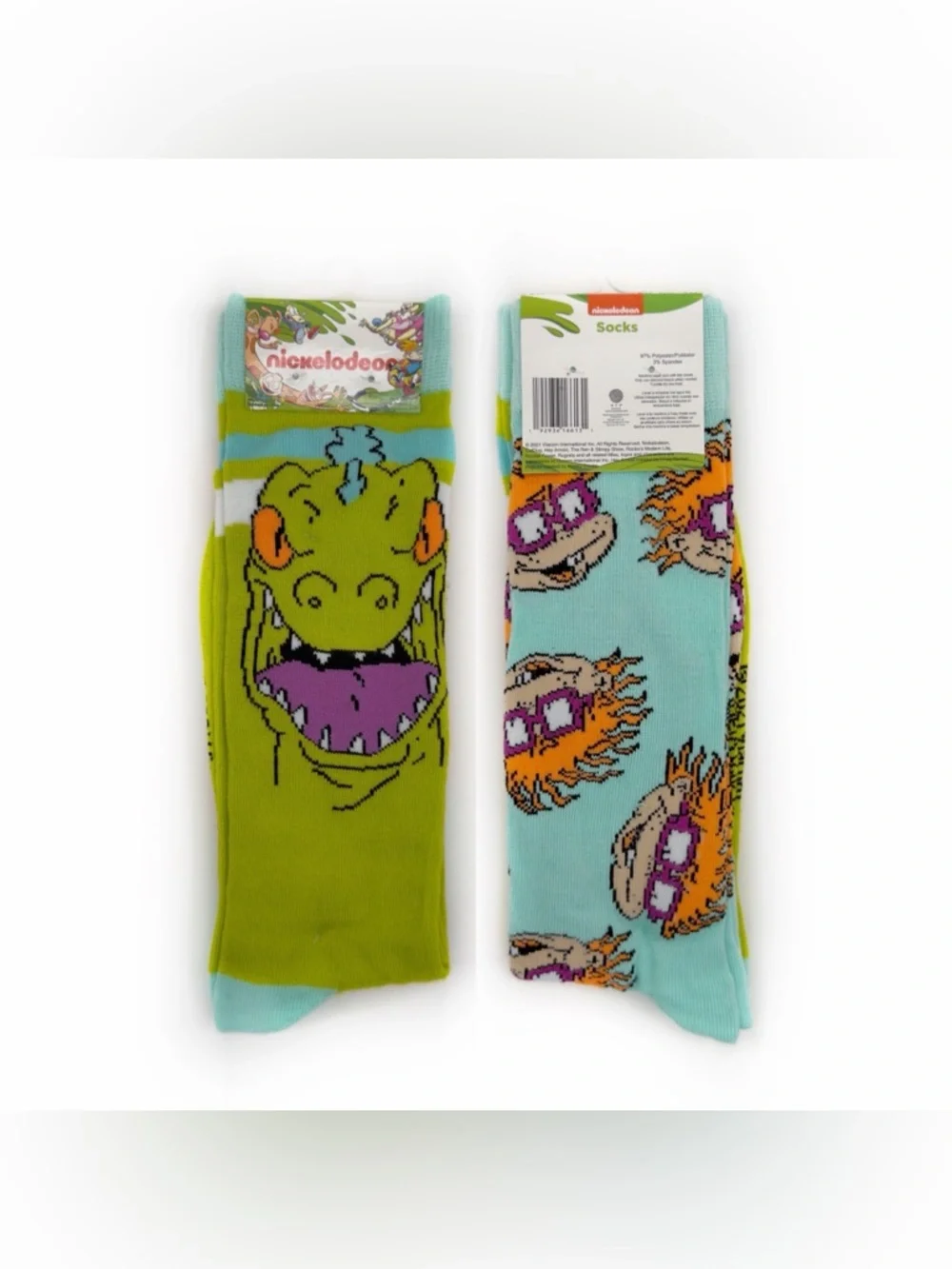 Nickelodeon Rugrats Crew Socks Mens Womens Reptar Chuckie Novelty Gift